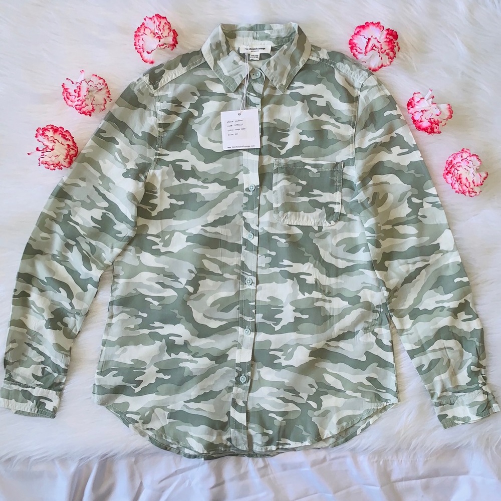 BeachlunchLounge Camo Button Down Top